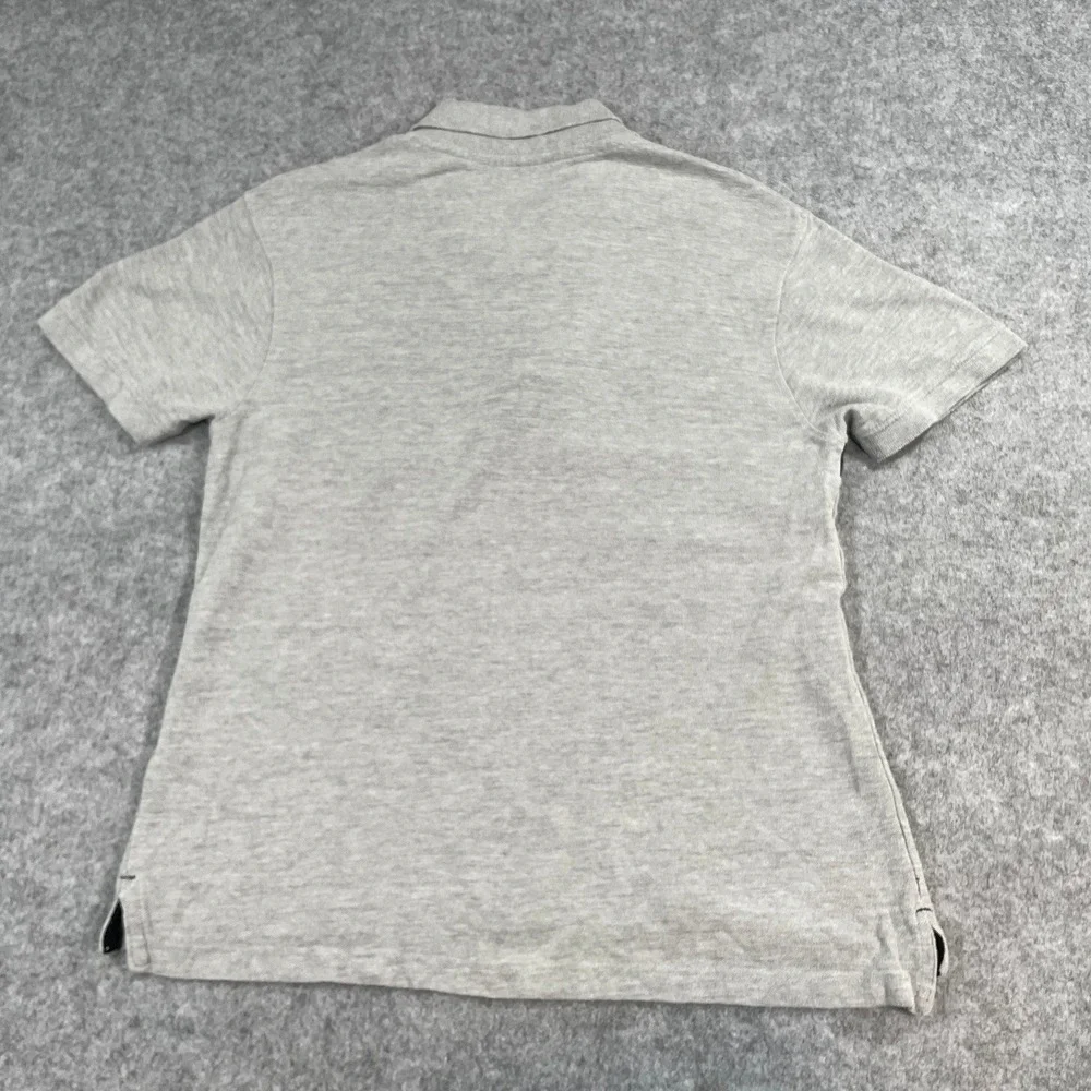 True Religion Brand Jeans Mens Polo Shirt M Gray Striped Short Sleeve Casual